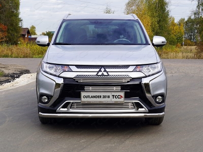 Решетка радиатора верхняя 12 мм для Mitsubishi Outlander 2018-2021