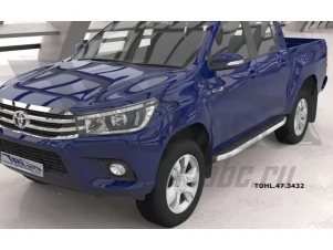 Пороги алюминиевые Alyans для Toyota Hilux № TOHL.47.3432